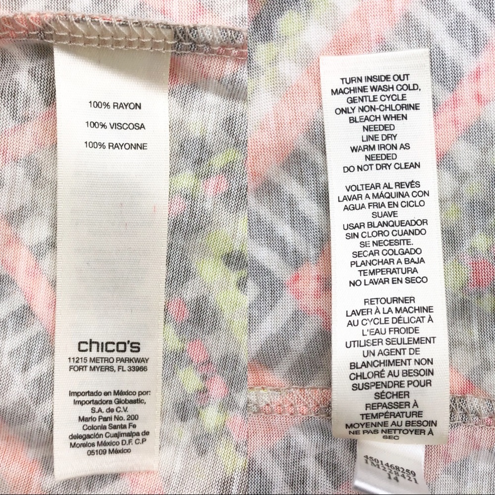 Chico’s Zig ZagChevron Pattern Short Sleeve Blouse - Picture 11 of 12